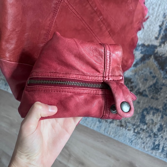 Danier Red Leather Jacket - Picture 3 of 4